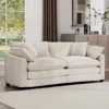 Streamdale Furniture Streamdale Light Beige Corduroy 2-seater Sofa With Pillows