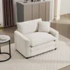 Streamdale Furniture Streamdale Light Beige Corduroy Accent Chair With Pillow For Living Room/bedroom