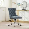 Streamdale Furniture Streamdale Light Blue Chenille Tufted Office Chair