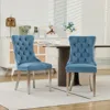 Streamdale Furniture Streamdale Light Blue Velvet Dining Chair With Chrome Legs In Blue