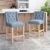 Streamdale Furniture Streamdale Light Blue Wingback Counter Stools, Set Of 2