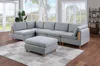 Streamdale Furniture Streamdale Light Grey 6 Piece Modular Sectional Set With Ottoman