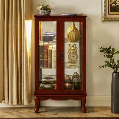 Streamdale Furniture Streamdale Lighted Cherry Curio Cabinet