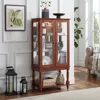 Streamdale Furniture Streamdale Lighted Curio Cabinet With Adjustable Shelves And Mirrored Back