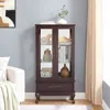 Streamdale Furniture Streamdale Lighted Glass Curio Cabinet With Adjustable Shelves
