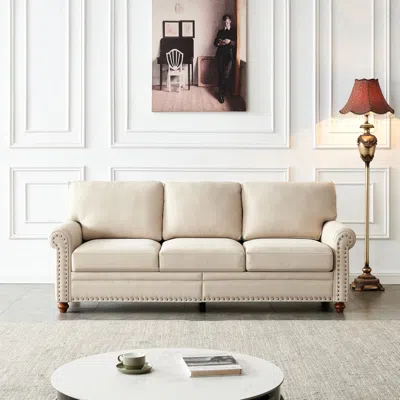 Streamdale Furniture Streamdale Linen Fabric Upholstered With Storage Sofa