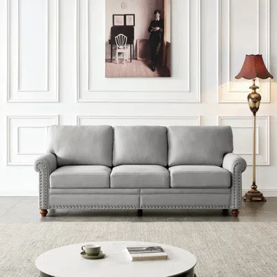 Streamdale Furniture Streamdale Linen Fabric Upholstered With Storage Sofa