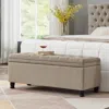 Streamdale Furniture Streamdale Linen Storage Bench With Wooden Legs