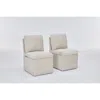 Streamdale Furniture Streamdale Linen Upholstered Armless Dining Chair With Storage - Beige (set Of 2)