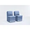 Streamdale Furniture Streamdale Linen Upholstered Armless Dining Chair With Storage - Blue (set Of 2)
