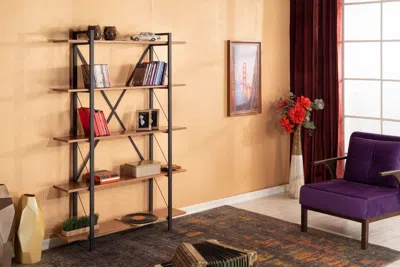 Streamdale Furniture Streamdale Lissandra 5 Tier Solid Wood Bookcase