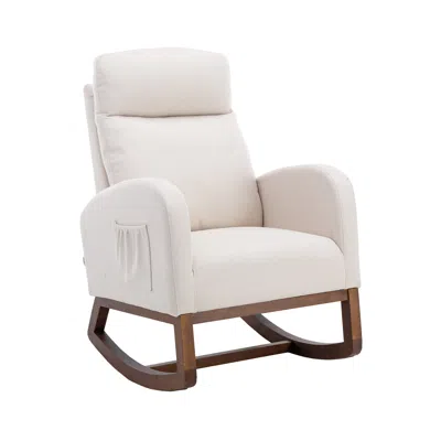 Streamdale Furniture Streamdale Living Room Comfortable Rocking Chair Living Room Chair 0001 In White