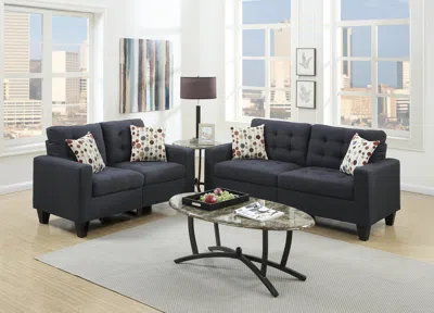 Streamdale Furniture Streamdale Living Room Furniture 2 Piece Sofa Set Polyfiber Tufted Sofa