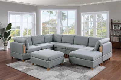 Streamdale Furniture Streamdale Living Room Furniture 8 Piece Sectional Sofa Set Light Dorris In Gray