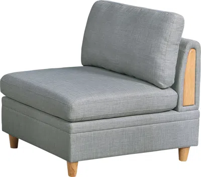 Streamdale Furniture Streamdale Living Room Furniture Armless Chair Light Dorris Fabric 1 Piece In Gray