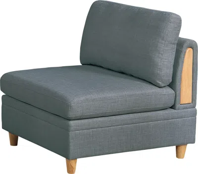 Streamdale Furniture Streamdale Living Room Furniture Armless Chair Light Dorris Fabric 1 Piece In Blue