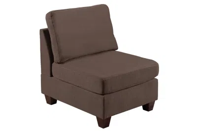 Streamdale Furniture Streamdale Living Room Furniture Armless Chair Linen Like Fabric 1 Piece In Brown