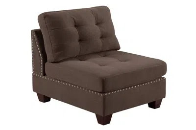 Streamdale Furniture Streamdale Living Room Furniture Tufted Armless Chair Coffee Linen Like Fabric In Brown