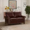 Streamdale Furniture Streamdale Living Room Sofa Loveseat Chair Burgundy Faux Leather