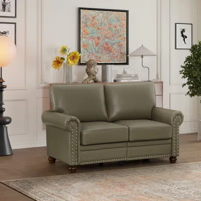 Streamdale Furniture Streamdale Living Room Sofa Loveseat Faux Leather In Green