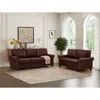 Streamdale Furniture Streamdale Living Room Sofa With Storage Sofa 2+3 Sectional Burgundy Faux Leather In Brown