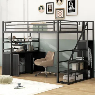 Streamdale Furniture Streamdale Loft Bed W/ Storage Stairs, Wardrobe & Shelves