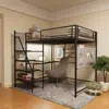 Shop Streamdale Furniture Streamdale Loft Metal Bed With Charging Station And Led Lighting