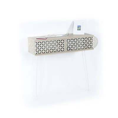 Streamdale Furniture Streamdale Lora Metal Legs 2 Tier Console Table