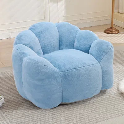 Streamdale Furniture Streamdale Lotus Compression Bean Bag Sofa With Pull Ring Blue
