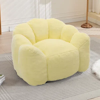 Streamdale Furniture Streamdale Lotus Compression Bean Bag Sofa With Pull Ring Yellow