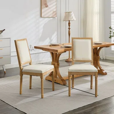 Streamdale Furniture Streamdale Louis Dining Chairs, Set Of 2, Beige
