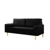 Streamdale Furniture Streamdale Lovesat Velvet Sofa: Modern Comfort & Style In Black