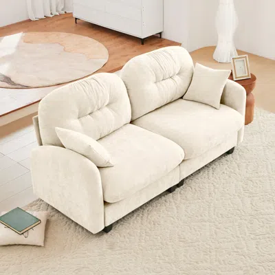 Streamdale Furniture Streamdale Loveseat Cloud Chenille Sectional Couch, Tufted, Ergonomic, Easy Install, Beige