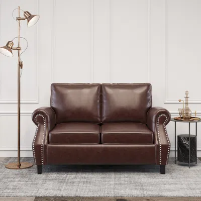 Streamdale Furniture Streamdale Loveseat For Home Or Office In Brown