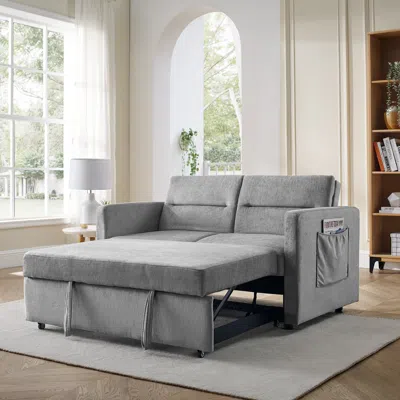 Streamdale Furniture Streamdale Loveseats Sofa Bed With Pull-out Bed In Gray
