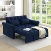 Streamdale Furniture Streamdale Loveseats Sofa Bed With Pull-out Bed,adjsutable Back-blue