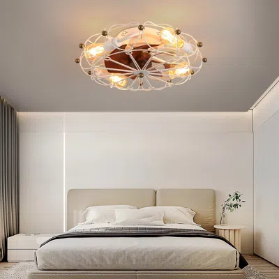 Streamdale Furniture Streamdale Low Profile Caged Ceiling Fan With Lights Remote Control