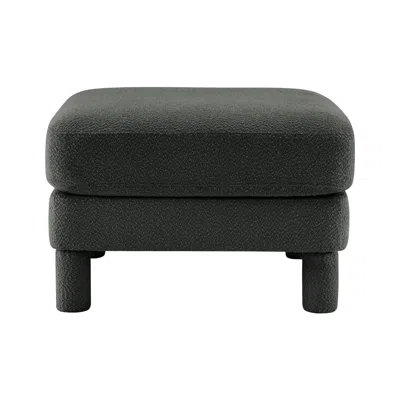 Streamdale Furniture Streamdale Lucas Ottoman Polyester-dark Grey In Black