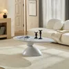 Streamdale Furniture Streamdale Lucky Stone Oval Coffee Table, Modern Minimalist Fiberglass Center Table