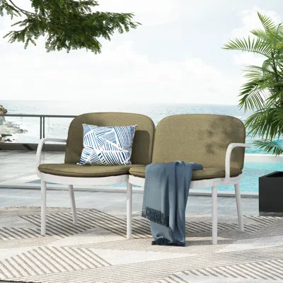 Streamdale Furniture Streamdale Luna Outdoor Patio Pp Loveseat, Frame With Cushion