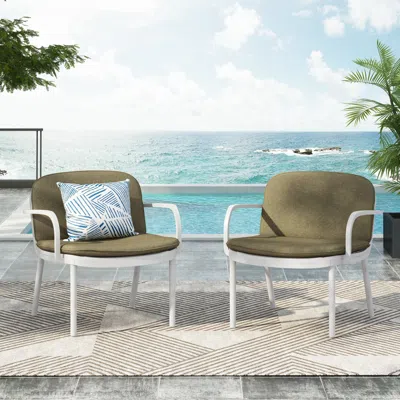 Streamdale Furniture Streamdale Luna Outdoor Pp Club Chair, Frame With Cushion, Set Of 2