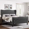 Streamdale Furniture Streamdale Luxe Wingback Velvet Bed