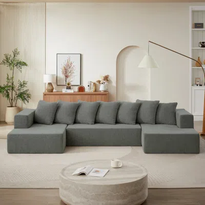 Streamdale Furniture Streamdale Luxurious Chenille U-shape Sectional Sofa