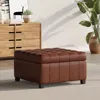 Streamdale Furniture Streamdale Luxurious Faux Leather Ottoman With Ample Storage And Soft-close Hinges
