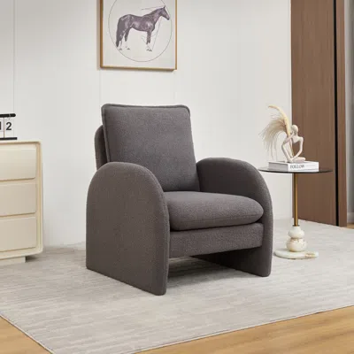 Streamdale Furniture Streamdale Luxurious Lamb Fabric Sofa With Cozy Toss Pillows For Ultimate Comfort