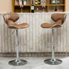 Streamdale Furniture Streamdale Luxurious Modern Air Lift Bar Stools With Adjustable Faux Leather Cushions (set Of 2)