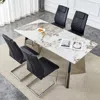 Streamdale Furniture Streamdale Luxurious Pandora Sintered Stone Table With Butterfly Legs & Chairs