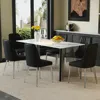 Streamdale Furniture Streamdale Luxurious Sintered Stone Dining Set (table & 6 Chairs)