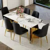 Streamdale Furniture Streamdale Luxurious Sintered Stone Table With Butterfly Legs And Pu Chairs