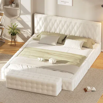 Streamdale Furniture Streamdale Luxurious Upholstered Queen Bedroom Set With Ottoman